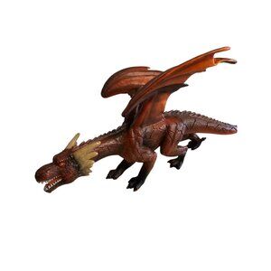 Mojo Fire Dragon Fantasy Figure Orange Winged Monster Movable Jaw England 387253